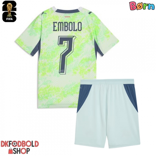 Schweiz Breel Embolo #7 Udebanesæt Børn VM 2026 Kort ærmer (+ korte bukser)